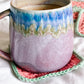 flower crochet coaster set - watermelon