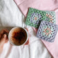 flower crochet coaster set - multi colours