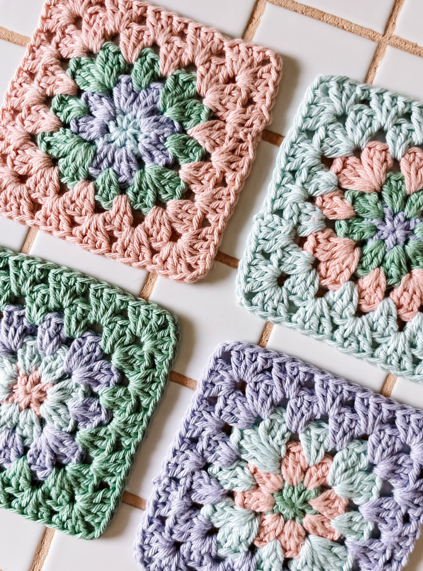 flower crochet coaster set - multi colours