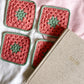 flower crochet coaster set - watermelon