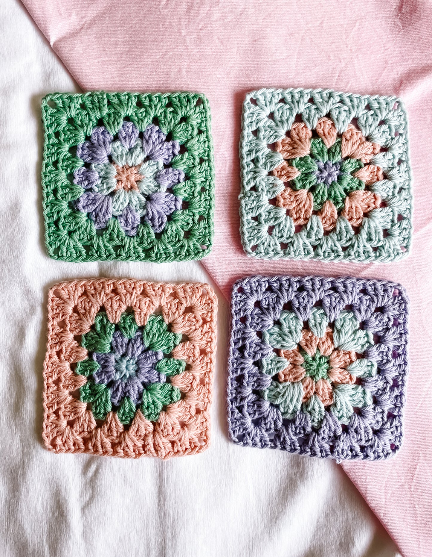 flower crochet coaster set - multi colours