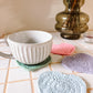 Love heart crochet coaster set - solid pastel colours