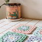 flower crochet coaster set - multi colours