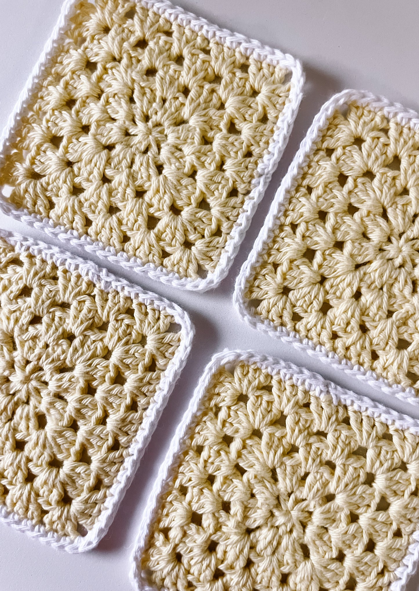 flower crochet coaster set - yellow