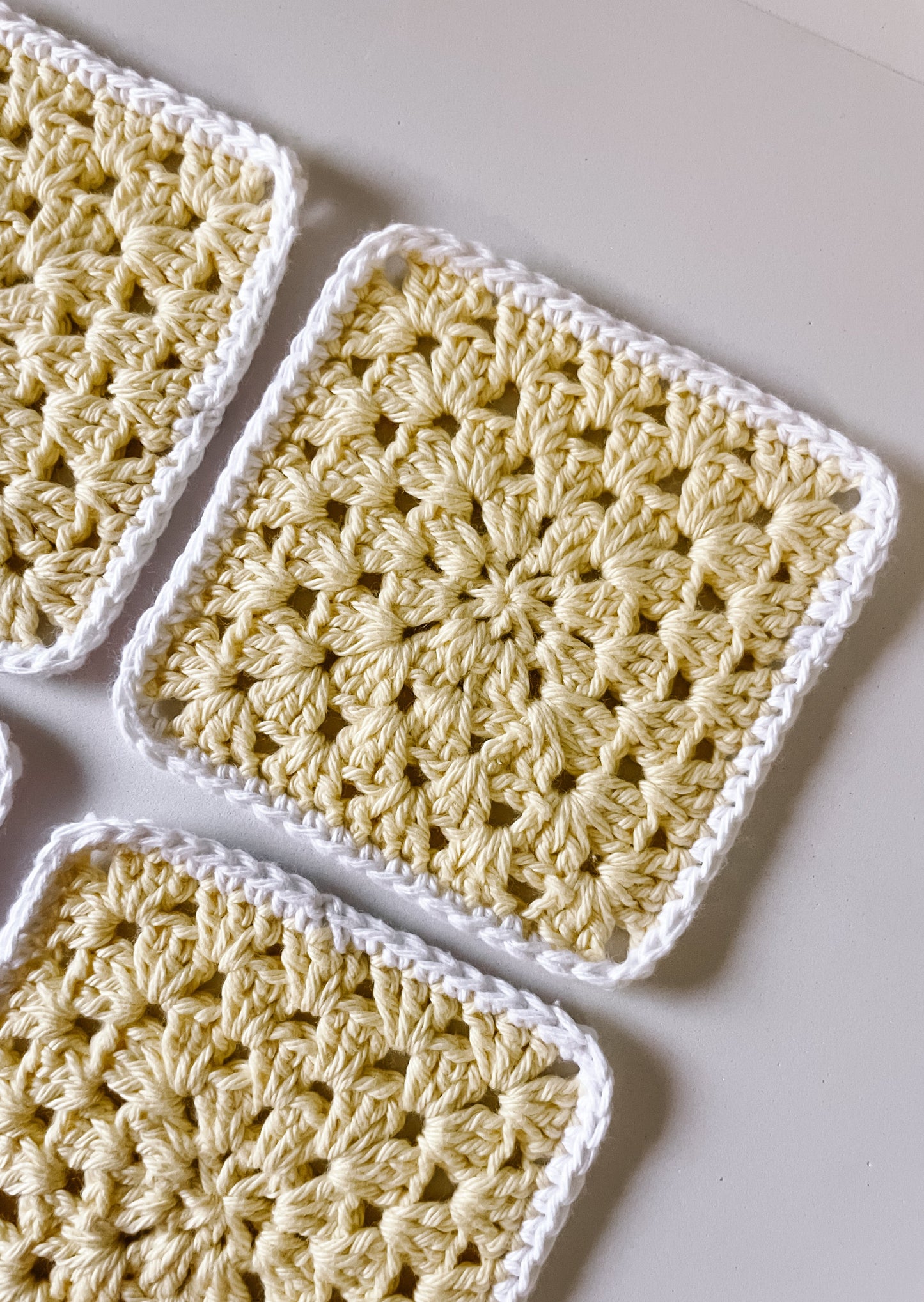 flower crochet coaster set - yellow